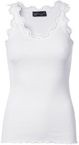 ROSEMUNDE Seidentop Babette mit Spitzenbesatz XS New-White