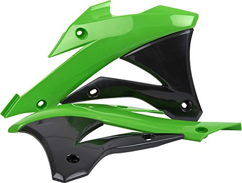 Polisport Kawasaki KX 85,KX 100 - Kühlerverkleidungen Paar Grün und Schwarz - Modelles 2014-20