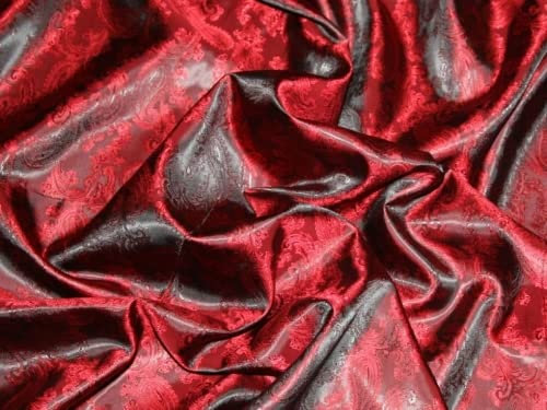 Jacquard-Stoff, Paisley-Webart, 11 dunkelrot – Meterware