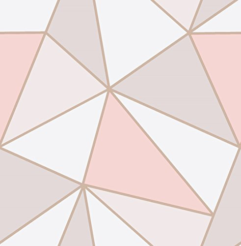 Fine Decor Wallcoverings FD41993 Royaume-Uni Apex Geo Sidewall Papier peint, or rose