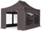 TOOLPORT Faltzelt Professional 3x4,5 m - mit 4 Seitenteilen (Panoramafenster) Faltpavillon ALU Pavillon Partyzelt grau