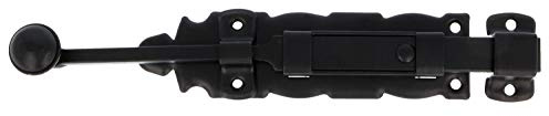 Amig Long Door Bolt, Push Bolt, Black, Antique Iron