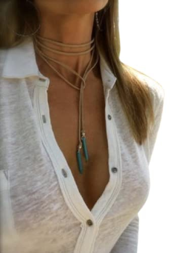 ★ BOHO HOWLITE CHOKER ★ beiges Wickel-Halsband
