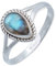 mantraroma Damen Ring Silber mit Stein Labradorit Edelstein blau dezent verspielt