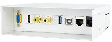 NanoCable 10.35.0003 - Boîtier de connexion multimédia VGA+HDMI+JACK3.5+RCA+2xUSB+2xRJ45, blanc