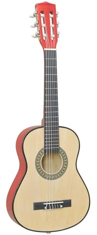 WS - Chitarra Classica - Strumento Musicale - 620612 - Legno Naturale - 92 cm - Plettro - Tracolla - Adesivi - Corde in Acciaio - Corde in Nylon - Principiante - Intermedio - Scoperta Musicale