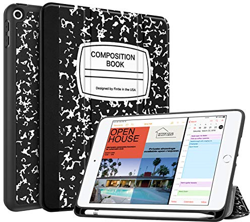 Fintie - Funda para iPad Mini 5 y 2019 (Poliuretano termoplástico, función Atril, función de Encendido y Apagado automático) ZA-Composition Book Black