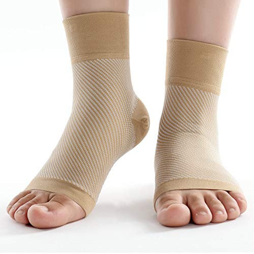 Alomejor 1 Paar Plantarfasziitis Socken Knöchel Sitzstütze Rutschfeste Knöchel Kompressionshülse für Schmerzlindernde Fußknöchel zur Wiederherstellung des Knöchelschutzes(S-Knöchelschutz Hautfarbe)