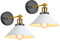 iDEGU 2 Stück Industriell Wandleuchte, E27 Vinatge Lampe im Edison-Stil Metall Lampenschirm 240° Verstellbare Wandlampe für Schlafzimmer Wohnzimmer Bar, 220 mm,Weiß