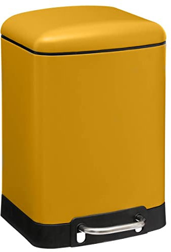 Five - Poubelle de salle de bain en métal coloris jaune 6 L