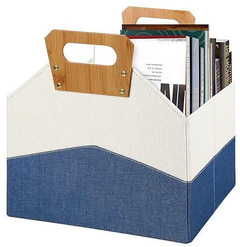 Neateam Porte-revues pliable avec poignée, porte-revues, porte-journaux, porte-documents, organiseur pour la maison ou le bureau
