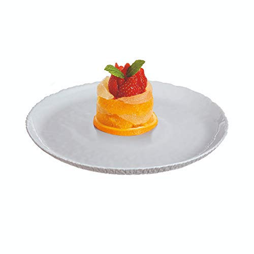 Ammonite 18pc Or 19pc Grey Opal Glass Dinner Set Dinnerware Modern Summer Plates (6X Dessert Plate)