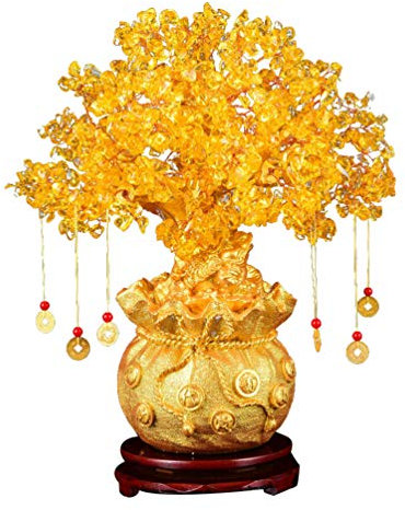 Feng Shui Citrino Albero di Denaro Rubinetto di Cristallo Albero per Fortuna Buona Fortuna Prosperità E Il Successo per Il Fai da Te A Casa Feng Shui Decorazioni