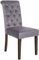 CLP Esszimmerstuhl Lisburn I Samt I Stoff I Polsterstuhl Gesteppt Chesterfield Design, Farbe:dunkelgrau, Material:Samt