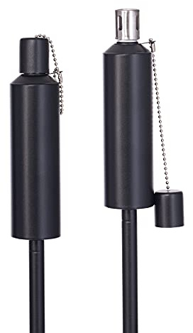 Hussala Bologna Antorcha Aceite Jardin (115 cm), Acero Inoxidable, Recargable, Recargable, antorcha Exterior, Negro