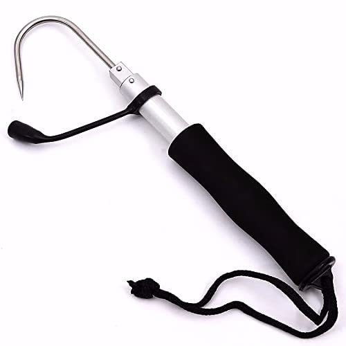 Telescopic Fish Gaff with Stainless Sea Fishing Spear Hook Tackle Foldable stainless steel Outdoor Fish Grip Fishing Gripper(Middle)