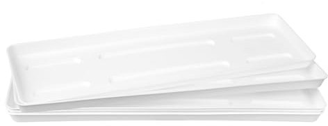 Home Garden Ornaments Untersetzer 5er Set für Pflanzkasten und Balkonkasten – länglicher Kunststoff-Unterteller für Blumenkasten und Übertopf,Ideal für Balkon und Terrasse (56 cm, Weiß)