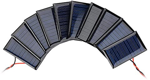 SUNYIMA 10 Pièces Mini panneau solaire 5V 30mA pour énergie solaire, micro-cellules solaires, bricolage électrique, matériaux de cellules photovoltaïques, kit de bricolage (5V 30mA 53mm x 30mm)