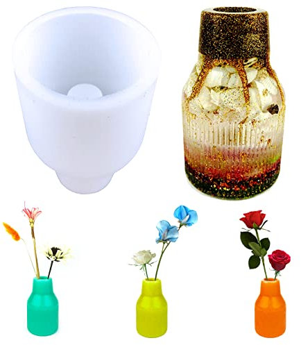 Vase Silicone Mould Silikonformen Epoxidharz Formen Silikon,Epoxy Resin Mould, DIY Vases Resin Moulds, Silikon Vase Formen füR Schimmel Herstellung Make-Up Pinsel Stifthalter Kristallflasche (Stil-3)