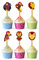 24x Metal Hero Cupcake Toppers – Strong Picks Happy Birthday Décor, Cupcake Decorations for Kids' Birthdays