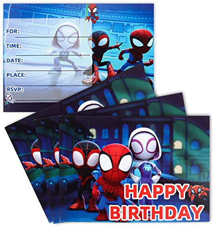 Yisscen Spiderman Kinder Einladungskarten, 30 Stück Einladungen Kindergeburtstag, Party Einladungskarten Set, Superhero Party Supplies, Mädchen Jungs Geburtstag Einladungskarte, Kindergeburtstag Deko