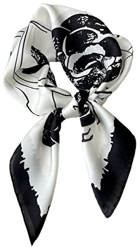 prinfantasy Schal Damen mit Muster Abschiedsgeschenk Kollegen Damen Tücher Satin Tuch für Haare Seidenschal Damen Bandana Seidentuch Kopftuch Hijab Tuch Bedrucktes M070076