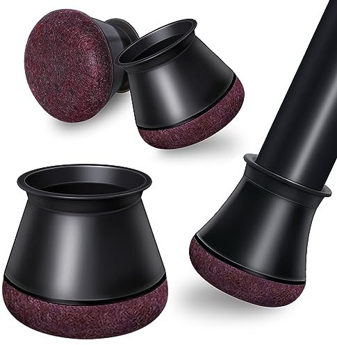 24 Stück Groß Stuhlbeinkappen,Schwarz Schutzkappen für Stuhlbeine Mit Filz,Filzgleiter, Silikon Schutzkappen für Stuhlbeine Schräge, Stühle für Verschleißfeste Stuhlbeinschoner, Durchmesser 32-40mm