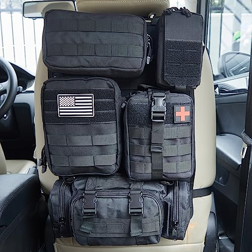 Universeller taktischer Autositz-Organizer, Tasche, taktischer Molle-Fahrzeug-Organizer, Panel-Ausrüstung, Zubehör mit 5 verschiedenen Größen, MOLLE-Taschen für Auto, LKW, Ford, Jeep, Fahrzeug (A