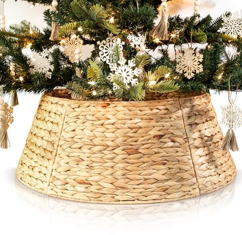 Collier de Sapin de Noël Moderne – Anneau de Sapin de 71,1 cm Authentique Facile à Installer – Belle Jupe de Sapin de Jacinthe décore Votre Maison pour Les Vacances