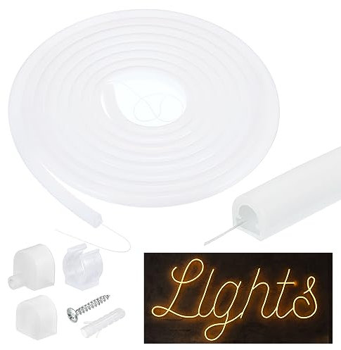 PATIKIL LED Diffusor Kanal 5Meter 10mm LED Silikon Kanalsystem mit Cover Ende Kappen für LED Streifen Licht Montagen LED Kanal