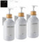 Dispenser di sapone da parete senza foratura, set da 3 dispenser di sapone da 500 ml, dispenser per sapone da parete, dispenser per detersivo, dispenser per shampoo per cucina, bagno (bianco)