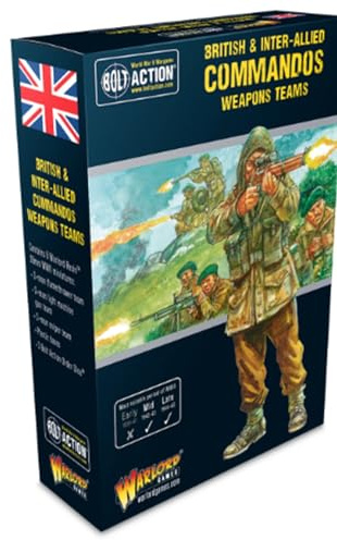 Warlord Games Britische und interalliierte Commandos Waffenteams – Miniaturen im Maßstab 28 mm für Bolzenaktion, sehr detaillierte Miniaturen aus dem 2. Weltkrieg für Tisch-Kriegsspiele