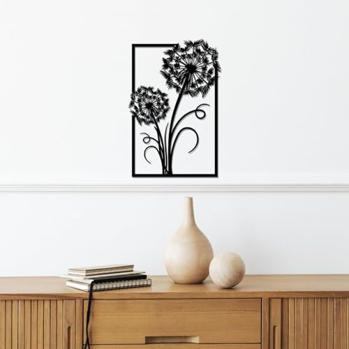 MMshop Dekoplatte Löwenzahn. Wanddekoration. Hängende Verzierung. Blumen dekoration. 3D-Bild (40x27)