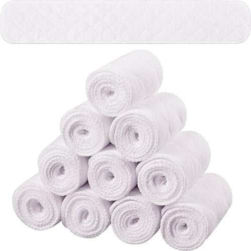 SATINIOR 10 Pcs Cotton Bra Liners Rectangle Under Bra Pads 3 Layer Bra Sweat Liners for Women Sweating Supplies (White, XX-Large)