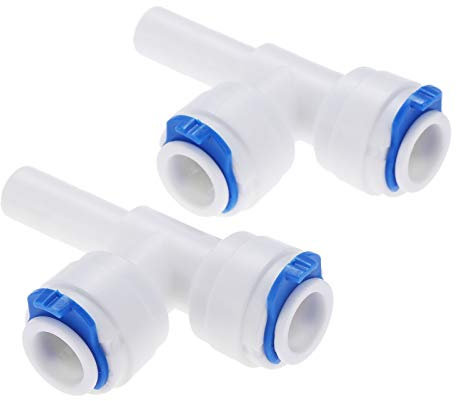 XINCXIN Schlauchanschluss, Gartenschlauch-Schnellanschluss, 2 Stück, T-Form, 3-Wege-Schlauchkupplung, 3/8 Zoll Rohr, Kunststoff-Schnellanschluss
