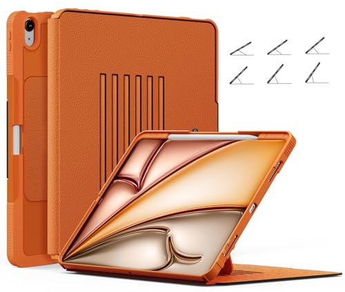 ZtotopCases for New iPad Air 12.9 Inch Case 2024/Pro 12.9 Inch Case 3rd Generation 2018, 6 Magnetic Stand Angles, Full Body Highly Protective Cover for iPad Air 12.9 6th Generation, Orange