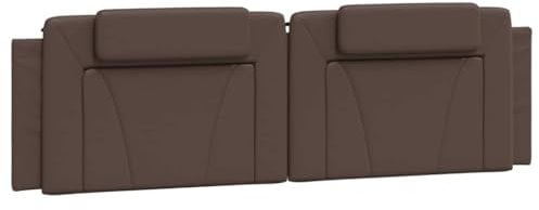 vidaXL Kissen für Kopfteil Viana, Rückenpolster Polster für Bettkopfteil, Rückenkissen Lesekissen Polsterkopfteil Wandkissen, Braun 180cm Kunstleder