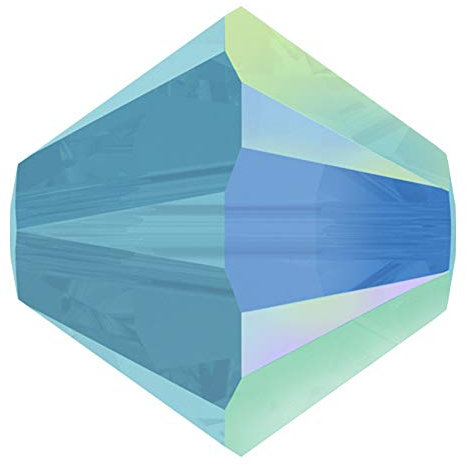 15 cristales originales Swarovski bicono 4 mm 5301-5328 267 S turquesa satinado