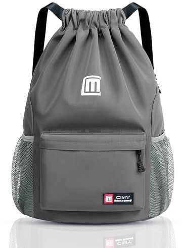 Fadeeg Sportbeutel, Sportrucksack Kinder, Turnbeutel Damen Und Jungen, Turnbeutel Mit Kordelzug Beutel Rucksack Für graule, Fitnessstudio, Sport, Reisen, grauimmen-grau