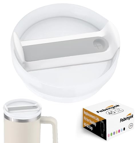 Fabenyok 40 OZ Tumbler Lid Replacement Fit for Stanley Cup, 1 Pack Replacement Lids Fit for Stanley Travel Tumbler, Spill Proof Tumbler Covers for Stanley Cup Accessories (Opaque - Frost)