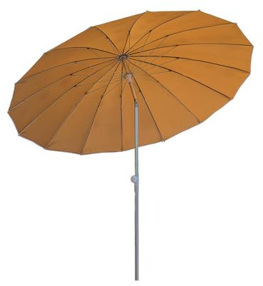 PQPQLI Großer Kippschirm 2,0m, Terrassenschirm Mit Kurbel, Wasserabweisend, 16 Fiberglas Schirmrippen, Aluminium, UV-beständig Für Garten Pool(Khaki)