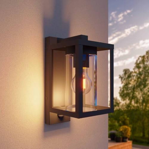 Ledvion LED Wandleuchte inkl. Sensor Anthrazit 7.5W 2100K E27 IP44 | Für Einfahrt Gartenweg Terrasse oder Fassade geeignet und klar auf den Außeneinsatz ausgerichtet