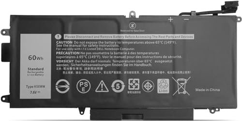 7.6V 60Wh K5XWW Laptop Battery Compatible for Dell Latitude 7389 5289 E5289 7390 2-in-1 L3180 Series Notebook 6CYH6 71TG4 725KY N18GG J0PGR 4-Cell