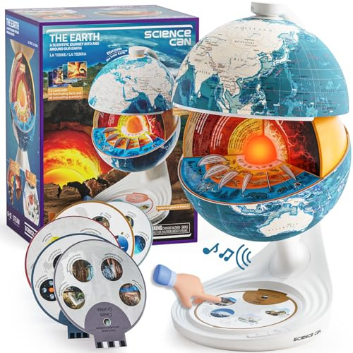 Science Can Globe for Kids, 8 Interactive Globe, STEM Toys for 5 Year Old