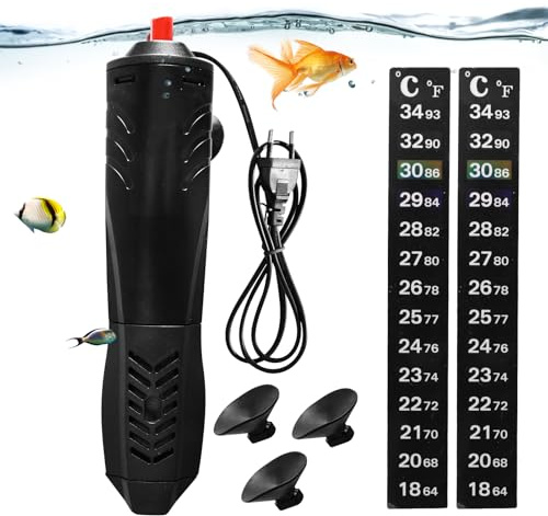 Editbar 300W 150L Aquarium Heizung – Temperatur Einsatellbar Heizstab mit Saugnäpfen & ABS Schutzhülle für Aquarien & Fischtanks, PTC Heizer mit Thermostat, Automatische Temperaturkontrolle 18–34°C