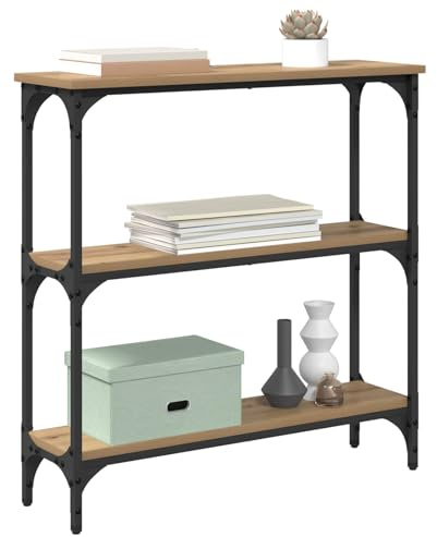 vidaXL Konsolentisch Artisan-Eiche 75 x 22,5 x 75 cm Holzwerkstoff