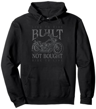 Built Not Bought Classic Motorcycle Chopper Design Pullover Hoodie