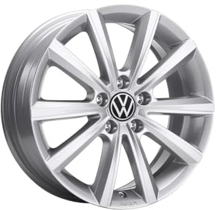 Volkswagen Merano Leichtmetallfelge, Brillantsilber, 6,0J x 16 Zoll, 5-Loch, 100mm Lochkreis, 45mm ET, für Polo/GTI