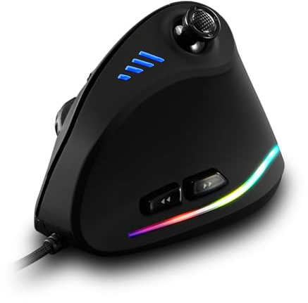 Cuifati Zelotes C-18 Vertikale Gaming-Maus, Komfortable PMW-3325-Engine, 10.000 DPI RGB-Lichtgürtel, 128 KB Speicher für Gamer
