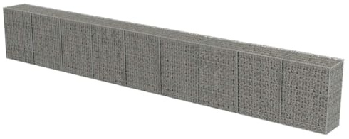 Mhdvray Mur gabion - 900 x 50 x 100 cm - En acier galvanisé - Avec couvercle - Brise-vue - Clôture de jardin et terrasse - Grille en maille robuste - Pour l'extérieur, délimitation pour chien